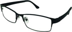 Mens Womens Black Blue Metallic Frame Reading Glasses