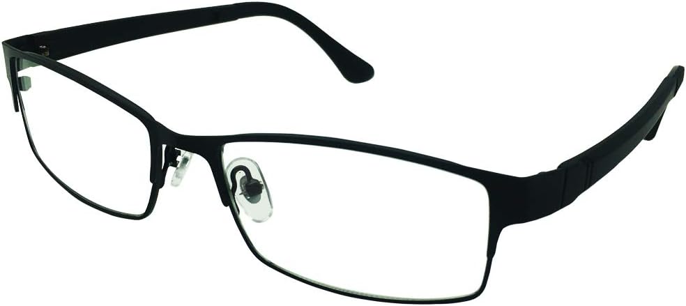 Mens Womens Black Blue Metallic Frame Reading Glasses