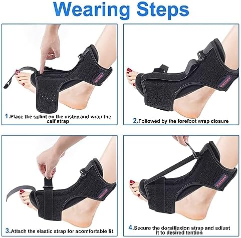 Plantar Fasciitis Night Splint Drop Foot Orthotic Brace, Adjustable Plantar Fasciitis Brace, Improved Dorsal for Effective Relief from Plantar Fasciitis, Achilles Tendonitis, Ankle Pain