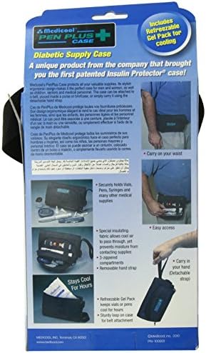 Medicool Pen Plus Ergonomic Attachable Case with Large Gel Pack for Diabetic | Pen+ BLK