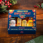Local Hive Sweet & Heat Sampler – 4-Pack | Original Hot Honey, Organic Hive 12 oz, Clover Honey 12 oz & Original Hot Sauce | Perfect for Drizzling, Cooking & Elevating Every Bite