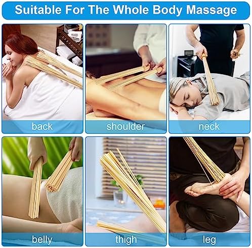2PCS Bamboo Massage Sticks,Bamboo Therapy Massage Body Tool for Relax Muscles (2)