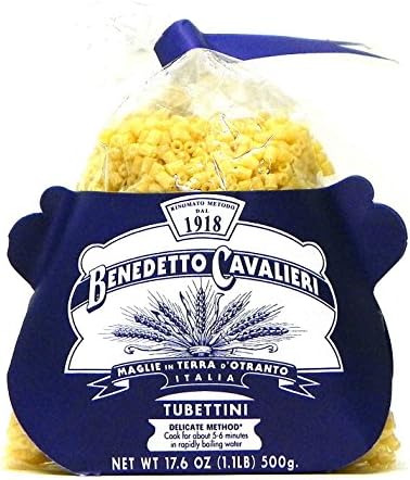 Benedetto Cavalieri Tubettini Rigate Artisan Pasta, 17.6-Ounce