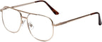 Calabria 1106 Aviator Reading Glasses with Clear or Blue Light Lenses – Metal | Wire Rimmed Readers for Men & Women | Eyewear
