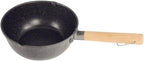 BESTonZON 18cm Non-stick Maifan Stone Coated Saucepan with Handle, Iron Electroplated Stovetop Cooking Pot for Milk Boiling and Instant Noodles, Japanese Style Small Milk Pan for Household
