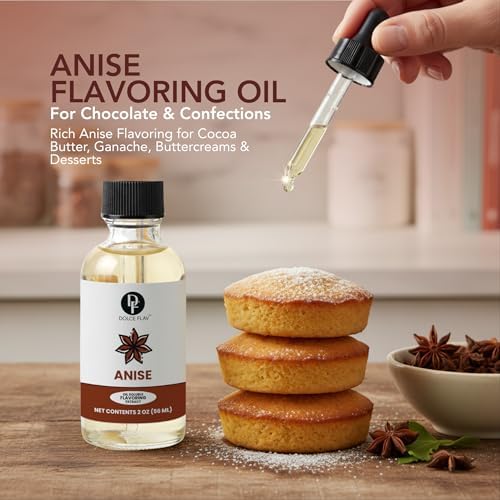 Dolce Flav Star Anise Extract – 2 Ounce Oil-Soluble Kosher, Sugar-Free, Concentrated Licorice Anise Flavoring for Baking, Cookies & Liqueurs, Includes Measured Dropper.