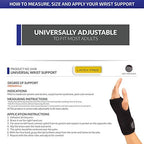 Champion Wrist Support, Universal Fit, Removable Splint, 2-Strap, Airmesh Fabric, Black,
