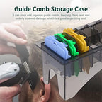Guide Comb Storage Box, Rectangular Plastic Universal 10 Grid Base for Electric Hair Clipper Limit Comb Hair Tools Supplies Storage Organizer Guide Comb Storage Case Container Box for Barbershop Use