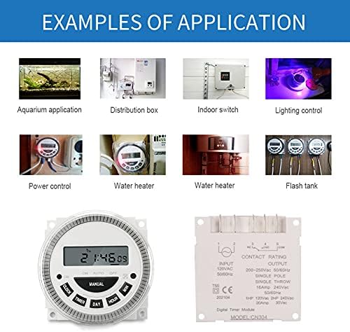 Timer Digital Switch Programmable 7-Day - Nopwer Pool Gate Sprinkler Light Control Heavy Duty Electrical 120V