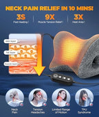 Graphene Magnetic Neck Stretcher for Deeper Pain Relief, Instant Heating Pad Cervical Traction Device Pillow, Neck Cloud for TMJ Tension Muscle Migraine, Gifts for Women, Mom, Men(Dark Gray)