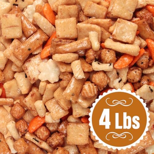 Rice Cracker Mix -4lbs Pack of Japanese Snacks Chips, Ideal for Parties, Family Gatherings or as a Quick Snack Option, Perfect for Those Who Enjoy a Wholesome Treat Anytime, Anywhere