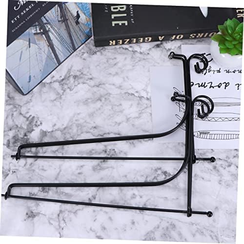 STOBAZA 2pcs Black Wrought Iron Plate Display Stand Decorative Dish Rack for Home for Showcasing Plates Photos and Crafts Desktop