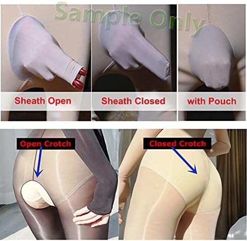 BEFASY Women Men 1D Oil Shiny Glossy Chest Seamless Bodystocking Nylon Sheer Long Sleeve Bodysuit Catsuit