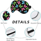 Colorful Butterflies Sleep Mask Eye Mask Spring Summer Mother's Day Sleep Mask Light Blocking Adjustable Smooth Soft Eye Masks for Women Deep Rest Travel