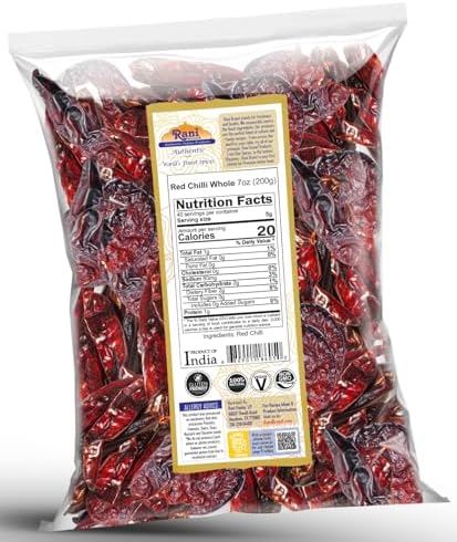 Rani Chilli Whole (Lal Mirch Sabut) 7oz (200g) ~ All Natural | Vegan | No Colors | Gluten Friendly | NON-GMO | Kosher