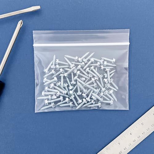 Plymor 6" x 4" (Pack of 200), 4 Mil Heavy Duty Zipper Reclosable Plastic Bags