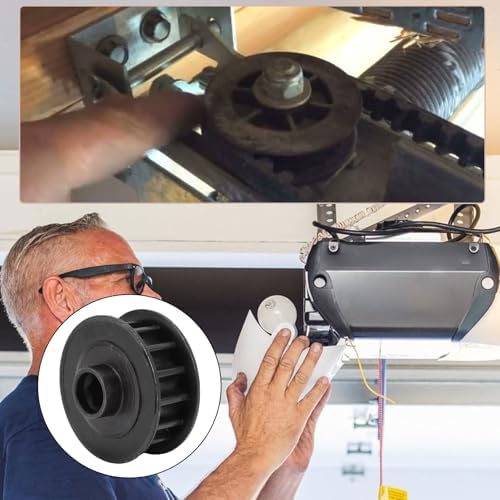 YWBL-WH Belt Drive Sprocket, Steel Garage Door Opener Replacement Solves Jamming Sluggishness Belt Looseness, with Nuts and Screws, for 600 Series 1024 1042 and 800 Series 2024 2042