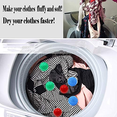Reusable Dryer Balls Laundry Wash Dryer Balls Anti-Static Fabric Softener Laundry Washing Ball, 6pcs (Red)