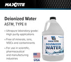 MAXTITE Type II Deionized Water - ASTM/ACS Certified Laboratory Grade (1 Gallon)