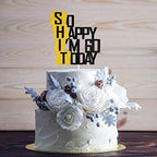 Funny So Happy I'm 60 Today Cake Topper - Glitter Fabulous Sixty Years Birthday Cake Décor - Cheers To Dirty 60th Birthday Party Decoration