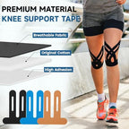 TEAWOO PreCut Kinesiology Tape for Knees, 15PCS Extra Adhesive Athletic Tape for Knee Pain Relief, Waterproof & Hypoallergenic, Latex-Free, Flexible Sports Tape (Black, Beige, Blue)