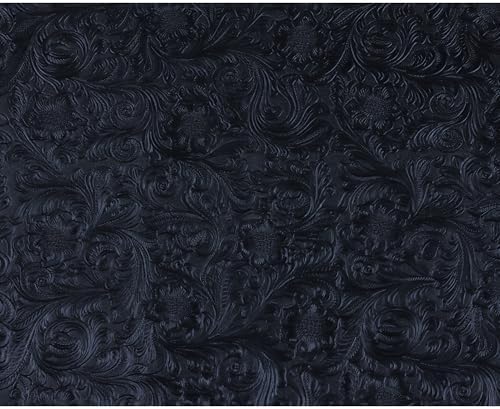 Solid Color Embossed Faux Leather Sheets 12 "x53 (30cm x 135cm) Embossed Texture Leather Fabric, Widely Used in Leather Earrings, Keychains, Sewing DIY Projects ﻿ (Black)