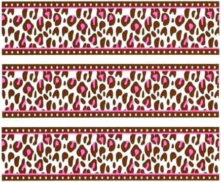 Whimsical Practicality Pink Cheetah Print Cake Border Edible Image Cake Topper