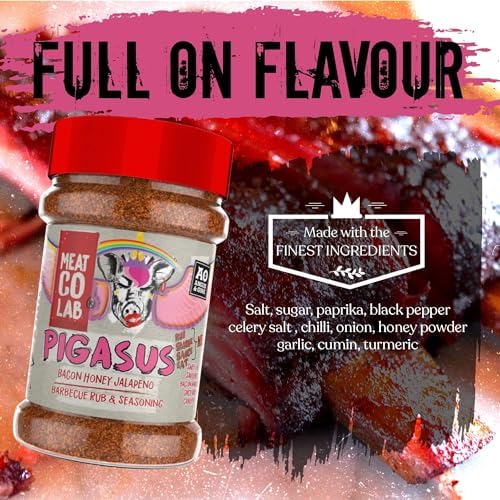 Angus & Oink | Pigasus Bacon Honey Jalapeño Rub | Sweet & Savoury Flavour Explosion | Perfect for Pork, Chicken, Chops & Chips | Gluten-Free | 220g