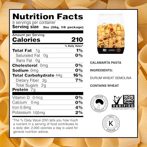 Garofalo - Premium Durum Wheat Semolina Calamarata Pasta, Italian Made, Bronze-Drawn, Al-Dente, One-Ingredient Pasta (2 pack)