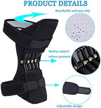 Powerlift Knee Protection Booster, Knee Booster Joint Support Pad Spring Knee Strap Brace for Hiking, Running, Climbing Stairs, Gym Squats (Black)