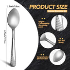 200 Pcs Dinner Spoons Set 6.7 Inches Stainless Steel Dessert Spoons bulk Silverware for Home Restaurant Kitchen Mirror Polished Dishwasher Safe