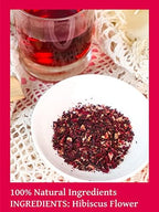 TeeLux Hibiscus Tea Bags, Natural Hibiscus Flowers Herbal Tea, Caffeine Free, Refreshing Tart Flavor, Hot & Iced Tea, 50 Count