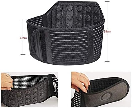 Lumbar Brace Magnetic Heat Self Heating Back Support Belt Tourmaline Magnets Fabric - Women and Men Lower Back Pain Herniated Disc (Size : L)
