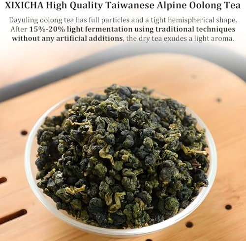 XIXICHA Dayuling Oolong Tea Taiwan High Mountain Tea Oolong Tea Loose Leaf Premium Formosa Floral Scent 大禹岭 台湾茶 台湾高山茶 乌龙茶 （120 cups）5.29oz/150g