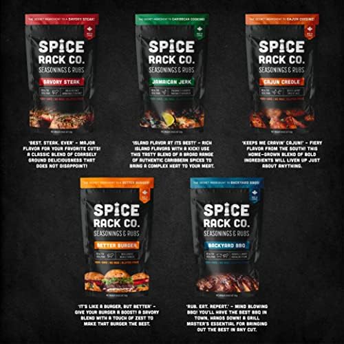 Spice Rack Co. BBQ Seasonings And Rubs - Smoking & Grilling Spices and Seasonings Sets, Grilling Accessories & Smoker Accessories, Unique Fathers Day Gift For Dad, Gifts For Father's Day (5 Pack)