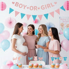 32 Pcs Boy or Girl Gender Reveal Decoration, Glitter Gender Reveal Cupcake Toppers, Onesie Jumpsuit Footprint Bow Tie Cupcakes Picks, Baby Shower Kids Birthday Party Cake Decorations Supplies