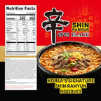 Nongshim Shin Ramyun Black Noodles, Spicy Korean Signature Instant Ramyun, Rich Beef Bone Broth, Pantry Essential Korean Noodles, Quick and Easy, 4.58 oz (Pack of 16)