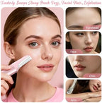Sonic Dermaplane Razor for Women Face Beauty Eyebrow Trimmer, Exfoliation & Peach Fuzz Facial Hair Removal for Women, Electric Face Razors Shaver Epilator Anti-Aging 3 Speeds & 10 Refill Blades, Pink