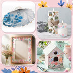 Crtiin 20 Pack Decoupage Napkins Floral Napkins Flower Cocktail Paper Decorative Toilet for Valentine's Day Birthday Party Beautiful Gorgeous, 20 Styles Each 6.5 Inches(Style 6)