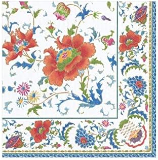 Caspari Chinese Ceramic Paper Cocktail Napkins in White, 20 Per Package