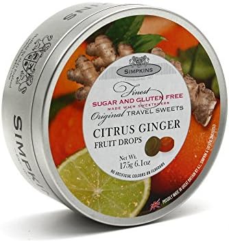 Simpkins Citrus Ginger Sugar & Gluten Free Fruit Drops 175g - 4 pack
