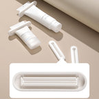 5PCS Manual Toothpaste & Facial Cleanser Squeezer - No Electricity, Lightweight Durable Bathroom Accessories with Transparent Holder, Easy Dispensing,White