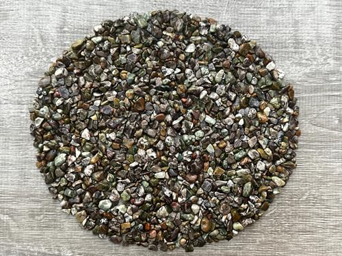GAF TREASURES 2 oz Lot Natural Semi Tumbled Rhyolite Gemstone Chips, Crushed Mini Rhyolite Crystals, Undrilled Crystal Chips (Rhyolite)