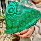 AtkitS Natural Natural Malachite Stone Slab Quartz Crystal Collection Mineral Specimen Healing (Size : 450-500g)