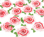 Not 3D 24Pcs Edible Cupcake Topper Pink Rose By Rice Paper Cake Decoration Party Decoration