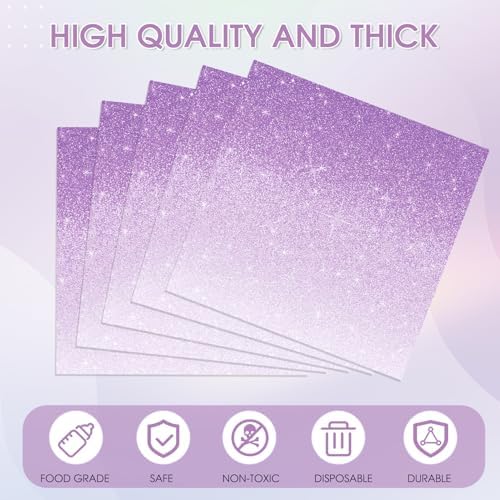 40PCS Ombre Purple Party Supplies Gradient Pastel Purple Napkins Cocktail Napkins Disposable Napkins for Girl Woman Lavender Sprinkle Wedding Birthday Anniversary Party supplies