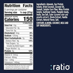 Ratio Trio Coconut Almond Granola Cereal, 1g Sugar, Keto Friendly, 8 oz Resealable Bag