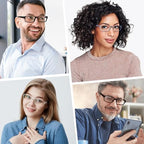 Rectangle Reading Glasses for Men and Women with Spring Hinges Clear Lens Readers