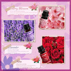 SALKING Floral Essential Oils Set, Premium Pure and Natural Essential Oils, Fragrance Oil Scented Oils for Oil Diffusers 6 x 10 ML - Lavender, Rose, Jasmine, Cherry Blossom, Gardenia, Chamomile