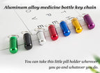 AKOAK 7 Pcs Colorful Round Aluminum Alloy Pill Bottle, Emergency Jar, Waterproof Outdoor Travel Portable Pill Bottle Key Chain
